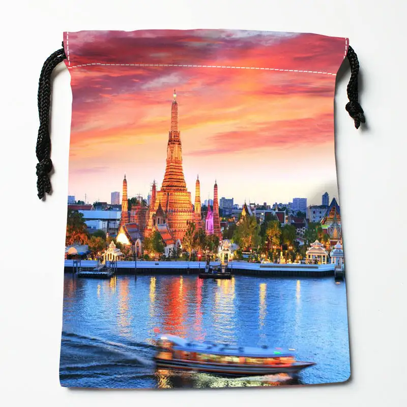 High quality Custom Bangkok printing storage bag drawstring bag gift Satin bags 27x35cm Compression Type Bags