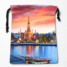 High quality Custom Bangkok printing storage bag drawstring bag gift Satin bags 27x35cm Compression Type Bags