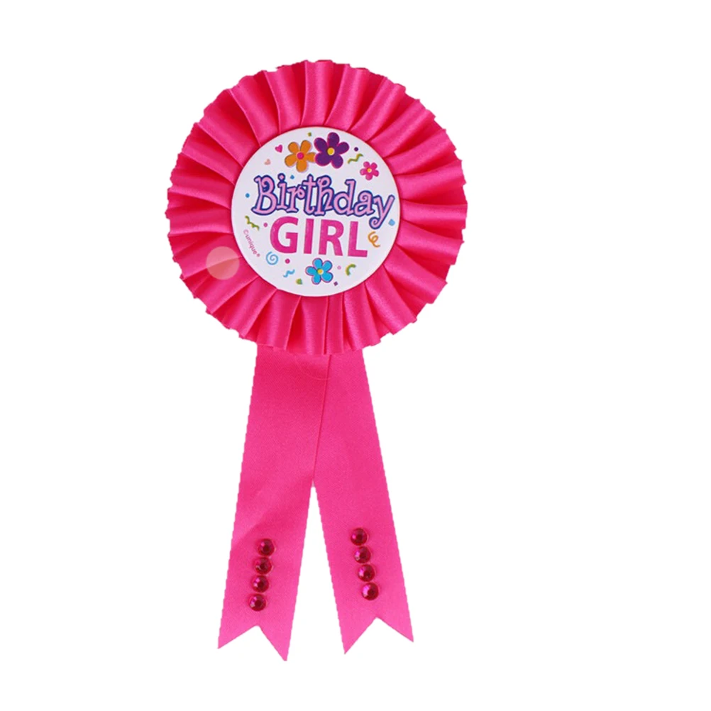 1 PC Birthday Girl Boy Award Ribbon Rosette Badge Pin Children's Party Decor Supply Favorsin
