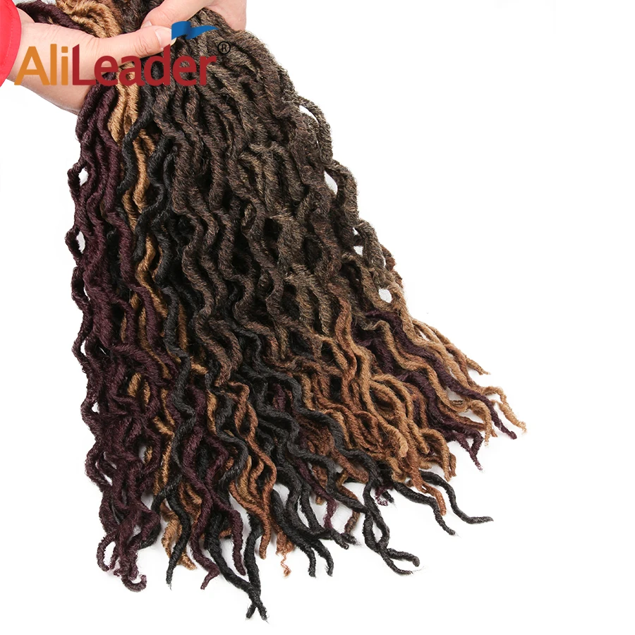

Alileader Ombre Faux Locs Curly Crochet Hair Extensions 12/18 Inch Kanekalon Soft Crochet Braids Twist Hair Extensions 20Strands