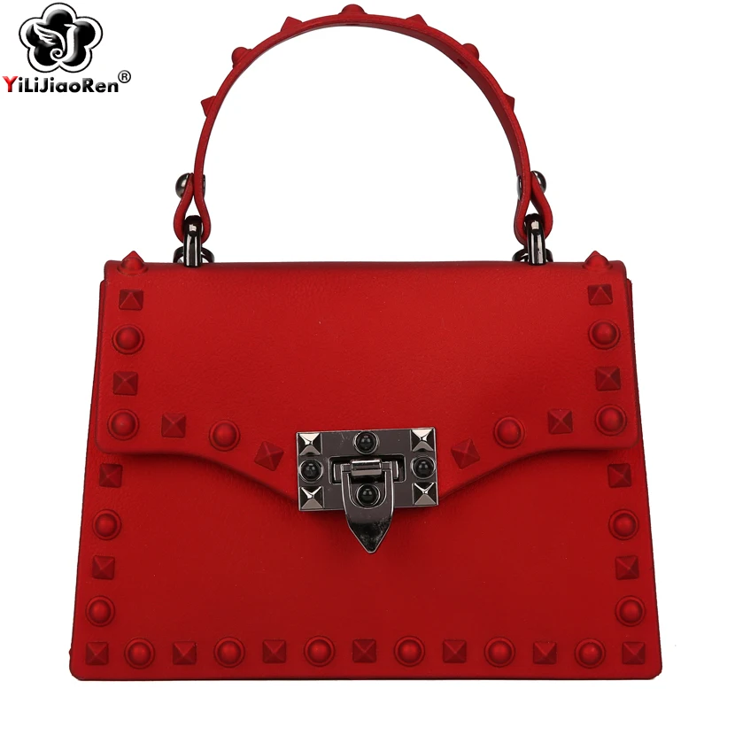 

Fashion Rivet Summer Beach Bag Women PVC Transparent Jelly Crossbody Bags for Women Luxury Handbags Women Shoulder Bags Designer