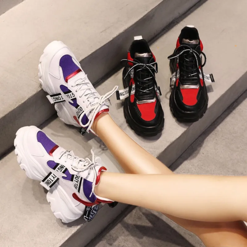 

Dropshipping New Women Casual Sneakers Multi color Thick Sole Women Platform Shoes Height Increasing Chunky Shoes XYZ42