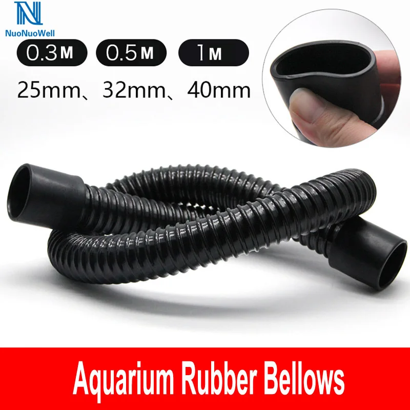 

NuoNuoWell 25/32/40mm Aquarium Corrugated Pipe Durable Fish Tank Inlet Outlet Joint Water Pipe Aquarium Supplies 0.3/0.5/1M Size