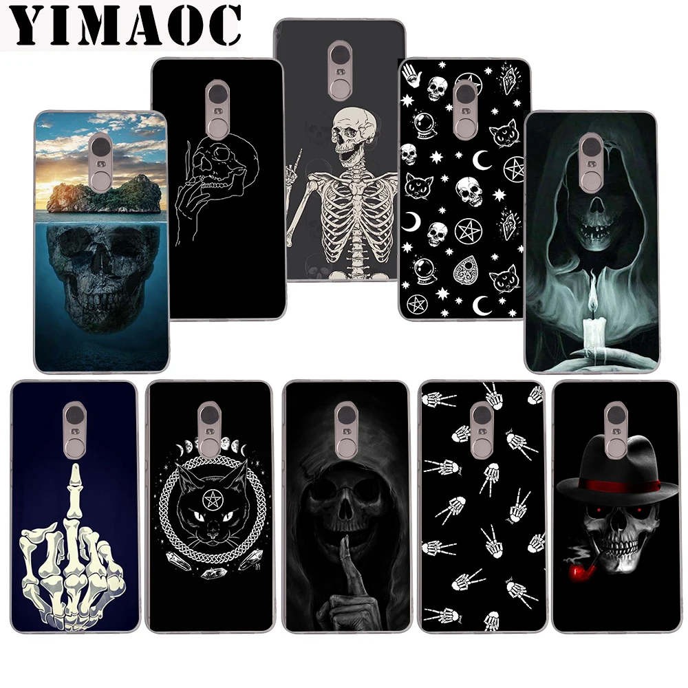 

YIMAOC Super Cute Skull Fashion Soft Case for Xiaomi Mi a1 a2 f1 6 8 lite se mix 2s Redmi 5 6 6a S2 Plus 5A Note 5 6 Pro 4 X