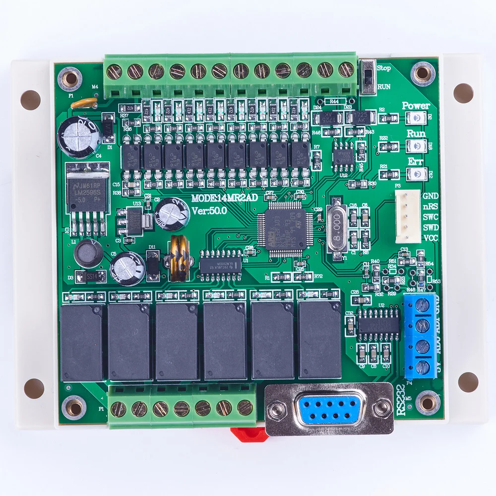 Программируемый логический контрольный Лер plc FX2N 14MR STM32 MCU 8 вход 6 выход AD входной корпус реле автоматическое управление