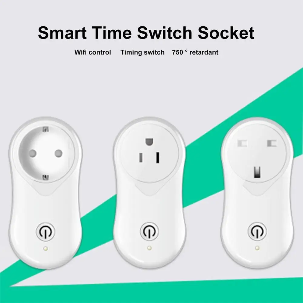 

Smart Plug Wifi Switch Socket Timing App Control Wireless Outlet Voice Intelligence Socket with USB EU US UK Plug 2019 New