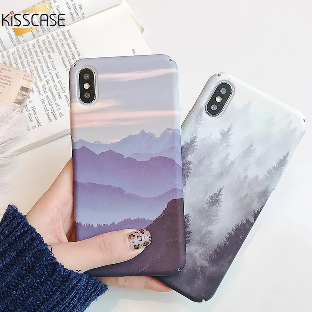 

KISSCASE Landscape Hard PC Water Sticker Case For Huawei Honor 8X 9 10 Lite P30 20 Lite P Smart 2019 Mate 20 10 Protective Cover