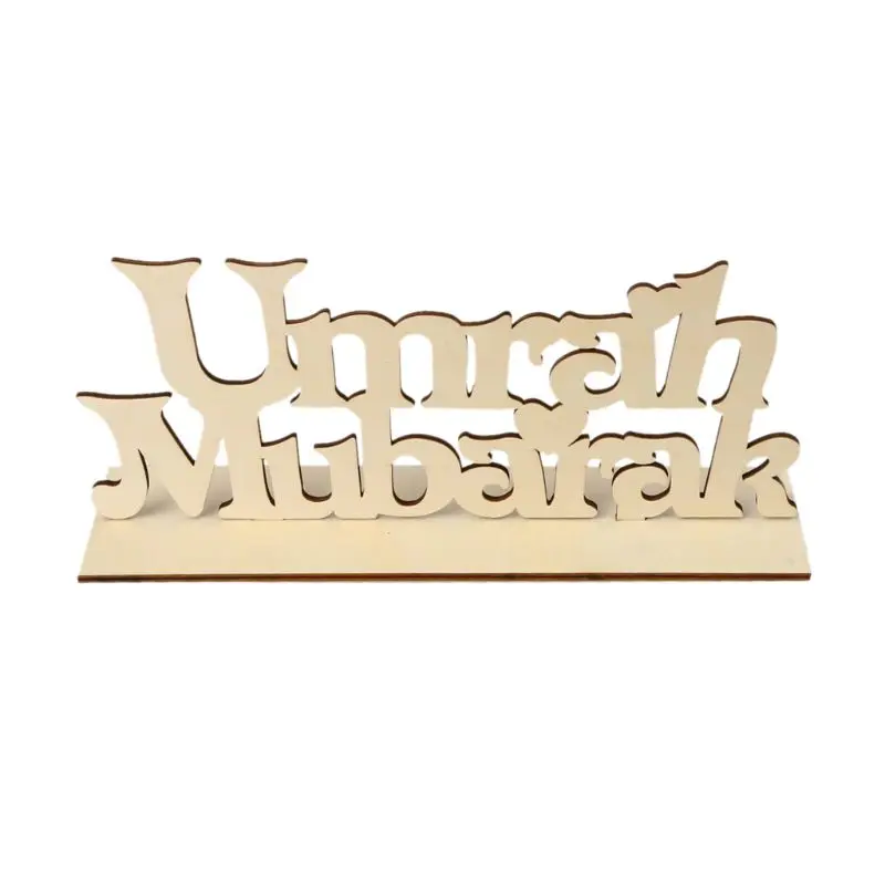 Umrah Mubarak деревянная дощечка с надписью Искусство DIY Алфавит украшения для дома ремесло настольное украшение