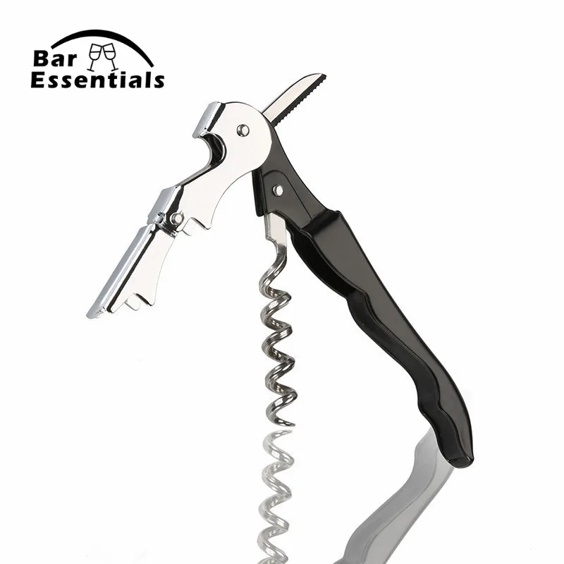 1Pc Stainless Plastic Wine Screw Corkscrew Opener Professional Double