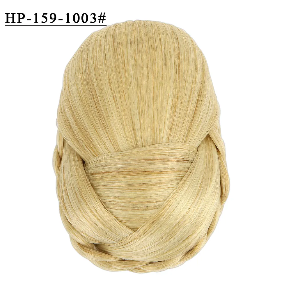 Бесплатно красота пончик-шиньон коричневый блондин орешник волосы булочка для наращивания синтетический пончик Резиновая лента вьющиеся плетеные шиньоны Клип В - Цвет: HP-159-1003