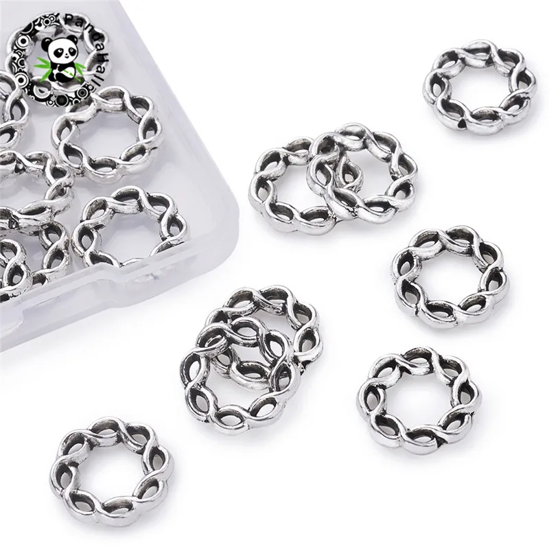 12pcs Tibetan Silver Rectangle Flower Charm Spacer Beads 8x11.5mm 