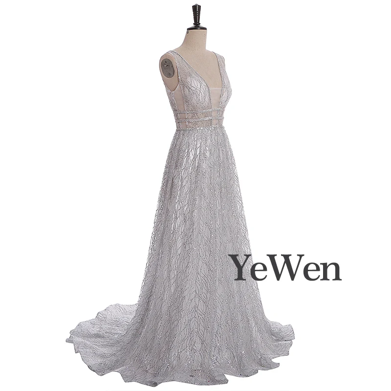 elegant Evening dress evening gown sexy V-neck evening dresses long vestidos de noche largos elegantes de fiesta 2019 YM20265