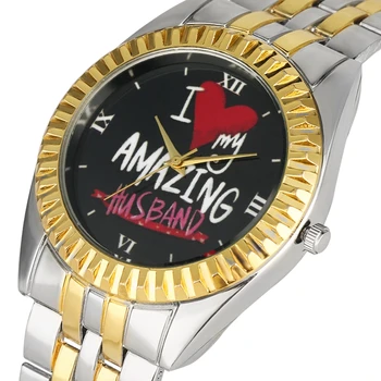 

Souvenir Gifts to MY Husband I Love You Mens Watches Luxury Gold Full Stainless Steel Sport Business Unique Watches for Men Boys