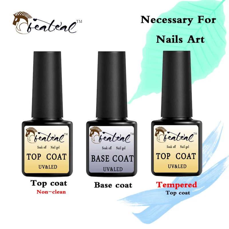 

Nail Gel Polish Top Base Coat Nail Gel Top Coat Varnish Soak Off Gel Lacquer Semi-permanent UV Gel Nail 2 In 1 Adhesives Glue