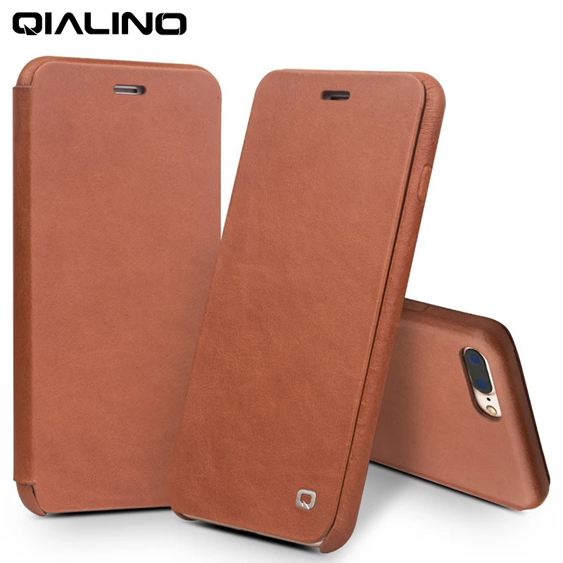 imágenes para QIALINO Caso para el iphone 7 plus de Lujo Del Tirón Del Cuero Genuino Folio Cubierta de Apertura en el Diseño Curvo con Broche Magnético Oculto cubierta imágenes para QIALINO Caso para el iphone 7 plus de Lujo Del Tirón Del Cuero Genuino Folio Cubierta de Apertura en el Diseño Curvo con Broche Magnético Oculto cubierta