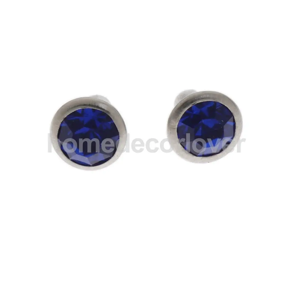 50 Sets Blue Rhinestone Rivets Crystal  Rivets Spots Studs Double Cap for DIY Leather Craft Clothes Bag Shoes Decor