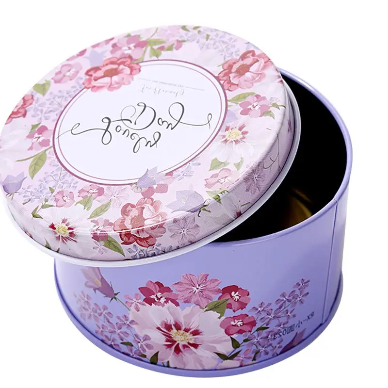 

2pcs! New Round Shape Tinplate Wedding Candy Box vibrating flamingo Small Party Storage Case Favor Gift Box Wedding Supplies