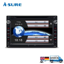 A-sure Reproductor de DVD FM/AM 2 Din GPS para VW PASSAT B5 JETTA BORA GOLF 4 SHARAN TRANSPORTER T5 FORD GALAXY SEAT Sat Nav Navegación