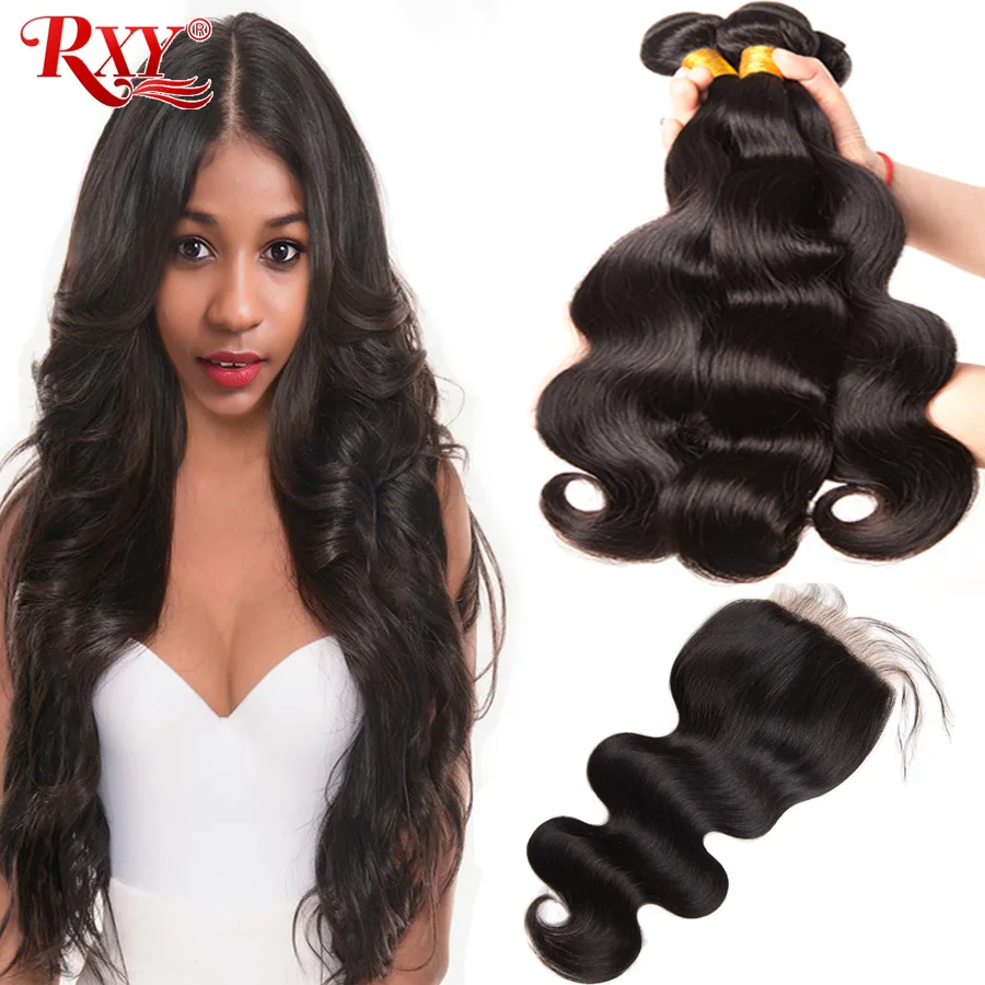 RXY Body Wave Bundles With Closure Brazilian Hair Weave Bundles 3pcs