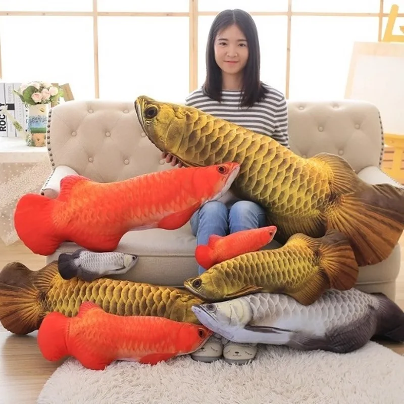 

2017 New 3D Simulation Gold Arowana Kelisa Yellow Croker Lifelike Fish Plush Toy 27cm 60cm 85cm 1pcs Birthday Christmas Present