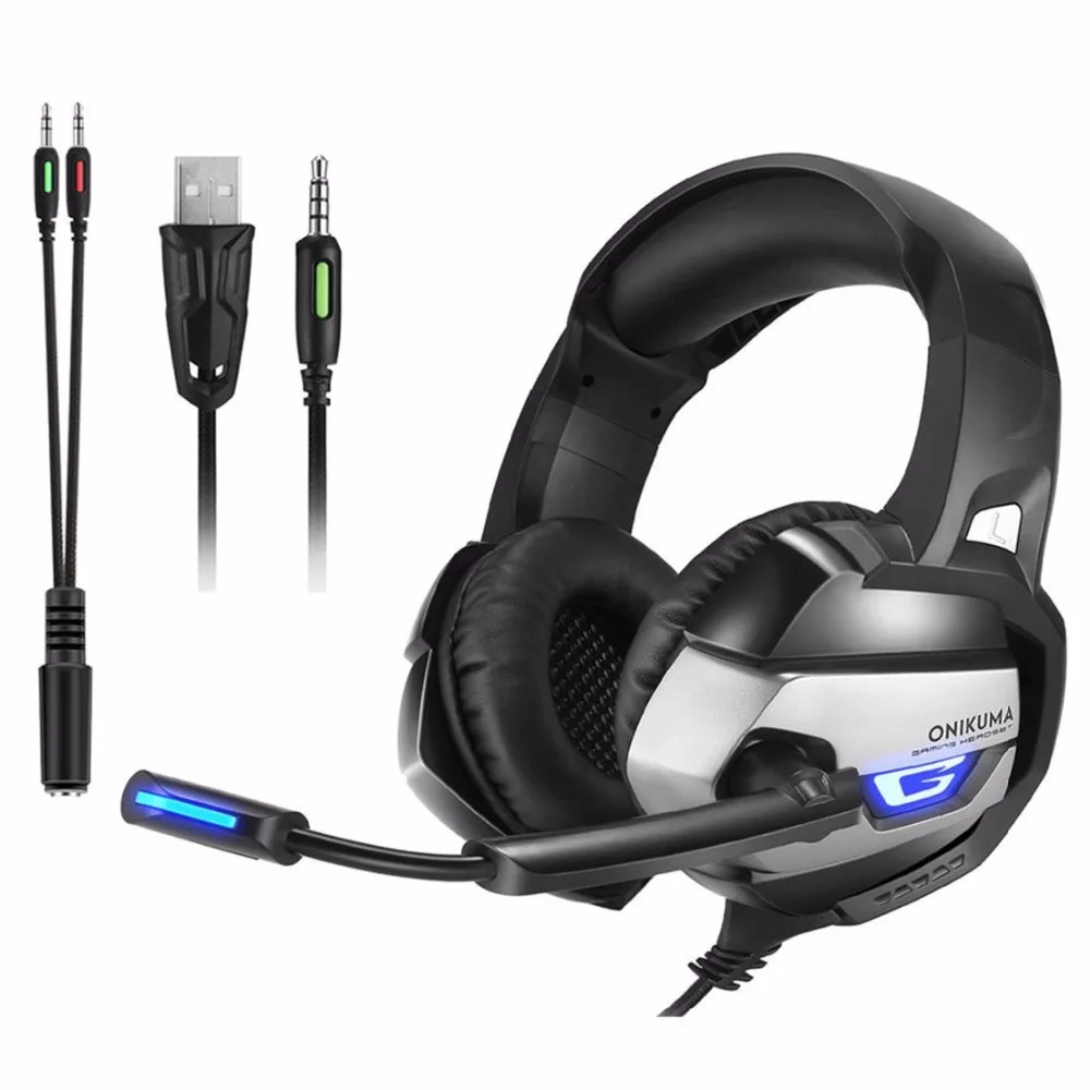 Gaming Headset PS4 casque Gamer Headset XBox one Headset Gaming Headphone For Computer With Microphone Splitter Adapter Cable