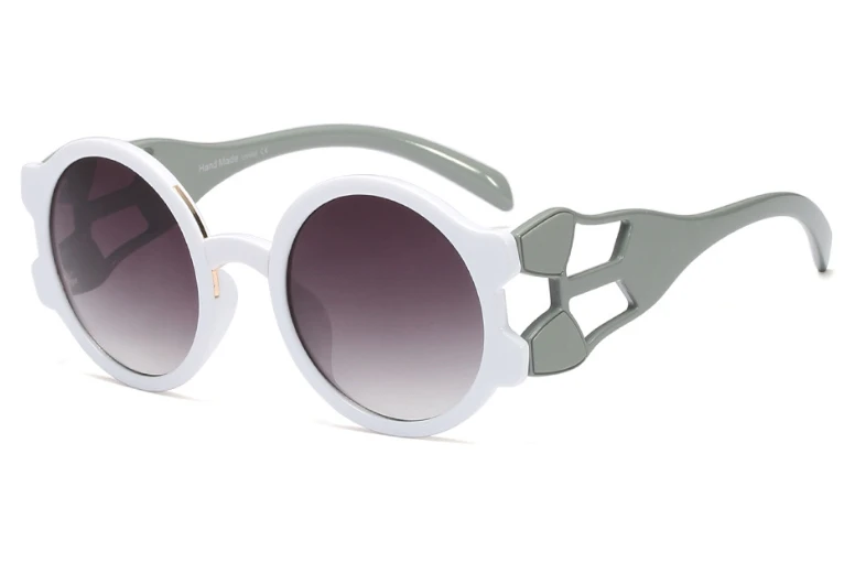 Ретро Круглые стимпанк Солнцезащитные очки для мужчин и женщин Модные Оттенки UV400 Винтажные Очки 45666 - Цвет линз: C5 white gray