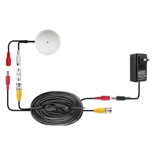 H. VIEW CCTV комплекты микрофона видеонаблюдения Аудио палочки устройство 20 м аудио кабель питания и источник питания комплекты аксессуаров