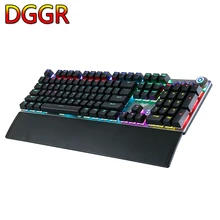 Aula gaming teclado mecânico 104 teclas com fio backlit metal anti-ghosting para computador com inglês russo espanhol árabe(China)