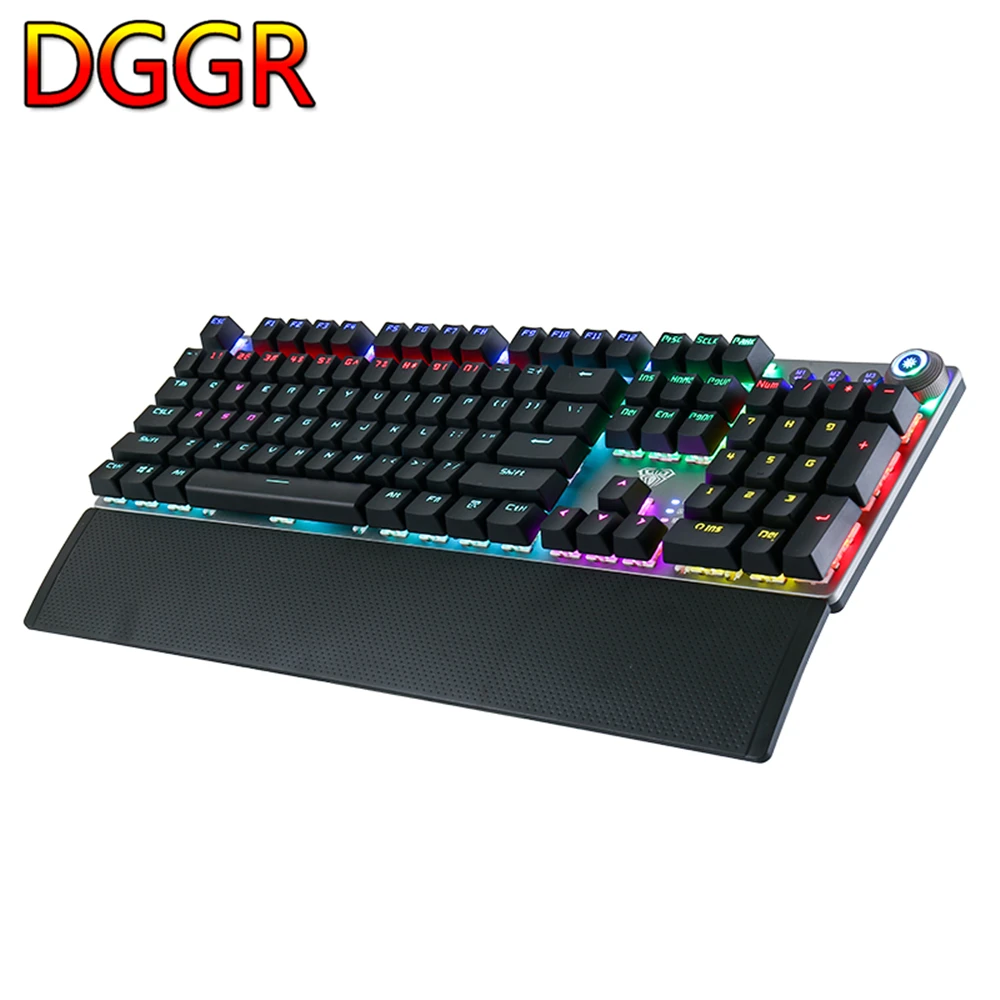 Miglior AULA Gaming Tastiera Meccanica Della Tastiera 104 Tasti Wired Retroilluminato Metallo Anti le immagini fantasma per il PC Del Computer Con Inglese Russo Spagnolo Arabo