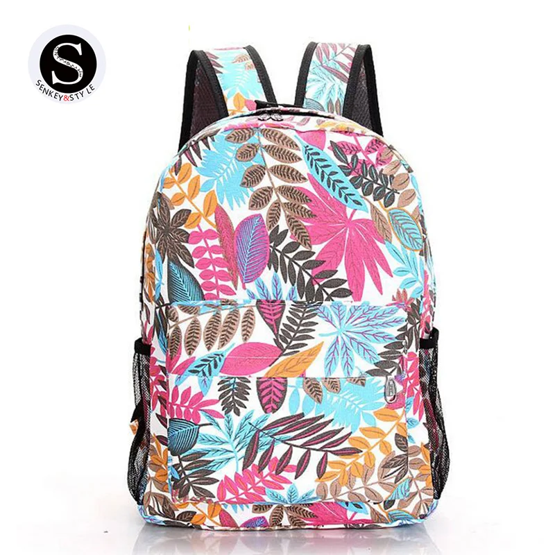 

Senkey Style 2017 Woman Backpack School Bags For Teenagers Brand Canvas Printing Backpack Girl Student Backpack Men Cartoon Bags