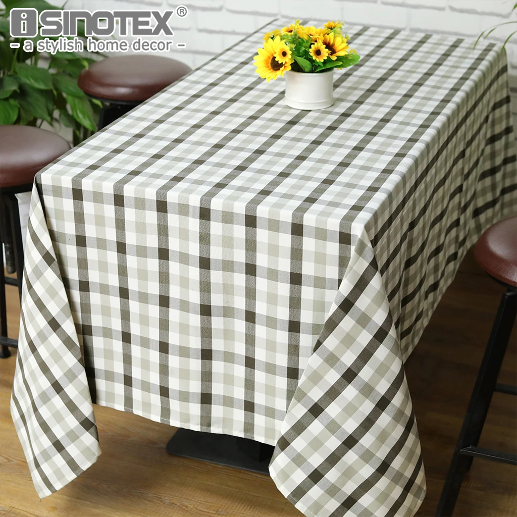

Pastoral Table Cloth Colorful Stripe and Plaid Decorative Table Cover Washable Polyester Cotton Blending Dinner Table Cloth