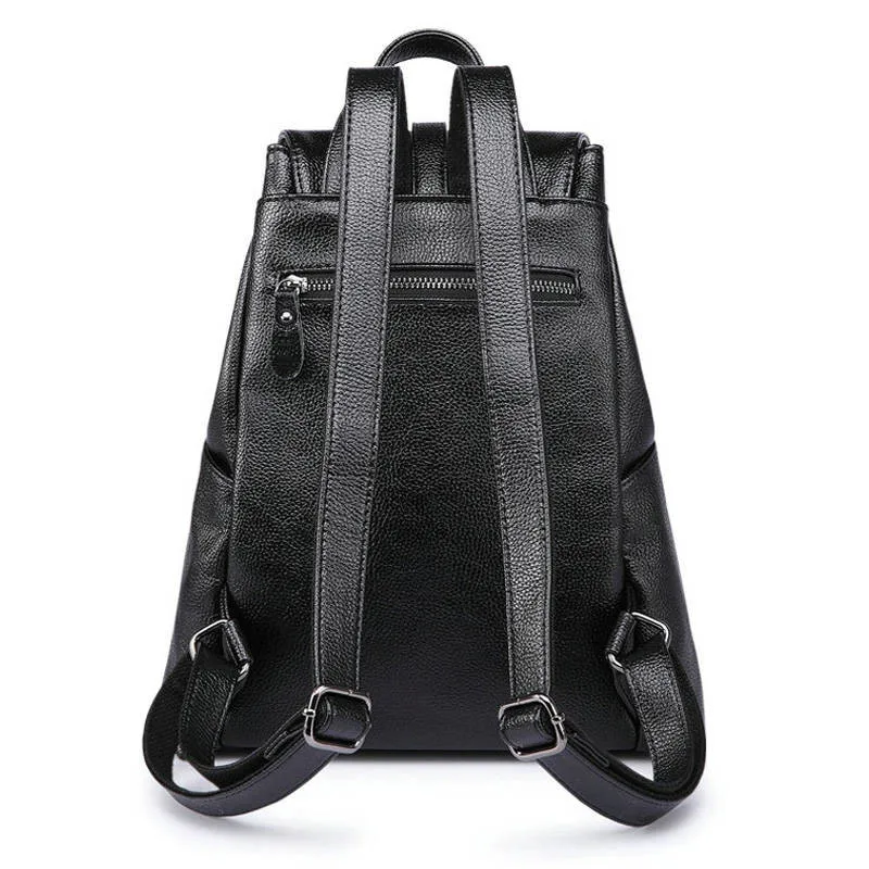 Женский рюкзак с защитой от кражи, женский рюкзак высокого качества из искусственной кожи с большой вместительностью, Модный черный рюкзак для школьников-подростков, девочек, новинка