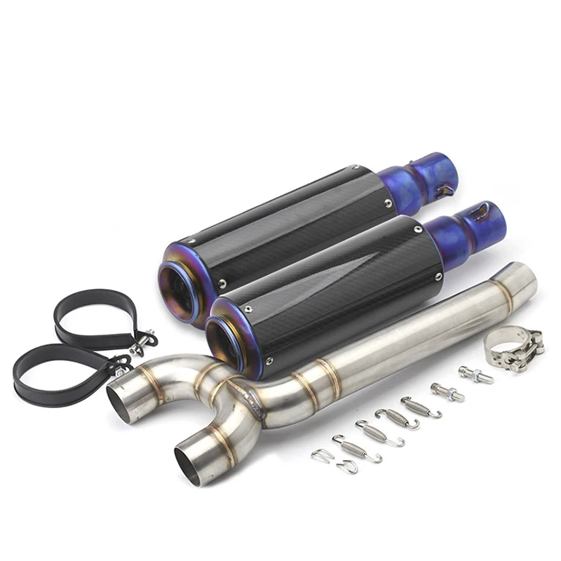 FZ6N FZ6s мотоцикл глушитель Mid трубы Akrapovic для Yamaha FZ-6N FZ-6S FZ6 средней трубы с углеродного волокна выхлопных газов