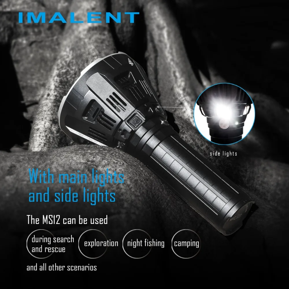 IMALENT MS12 12xcree XHP70 53000 люмен Высокая производительность уличный поисковый светильник светодиодный вспышка светильник(Батарея пакет встроенный