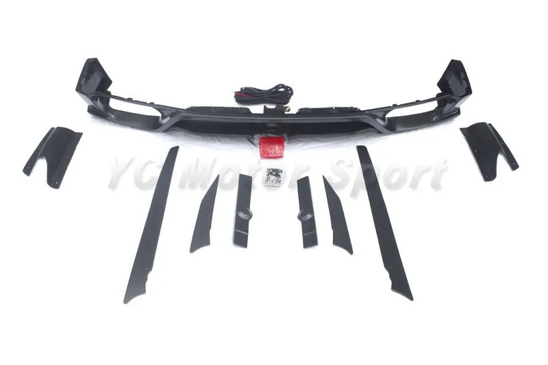 2008-2014 Nissan R35 GTR CBA DBA Varis '13 Ver. Style Rear Under Skirt Diffuser Lip Kit CF Matte Finish (2)