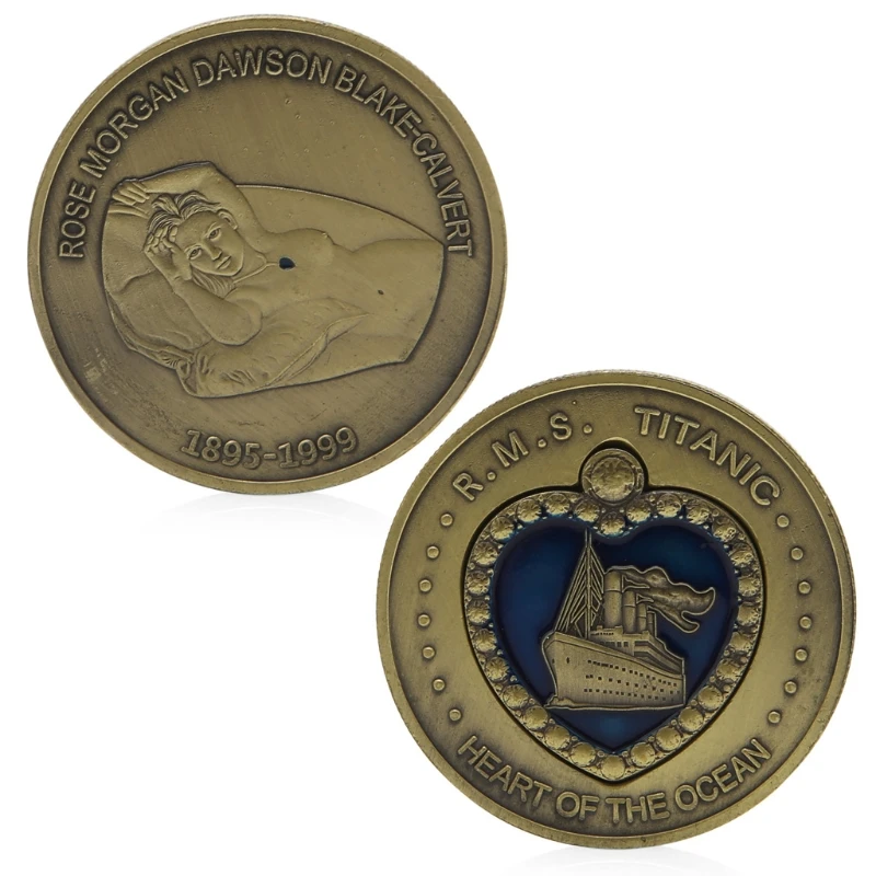 

Bronze Plated Titanic RMS Heart Of The Ocean Medal Commemorative Challenge Coin