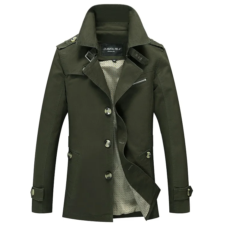 Мужской Тренч, модный дизайнерский Мужской плащ средней длины, весенне-осенняя приталенная куртка в британском стиле, ветровка для мужчин размера плюс M-5XL