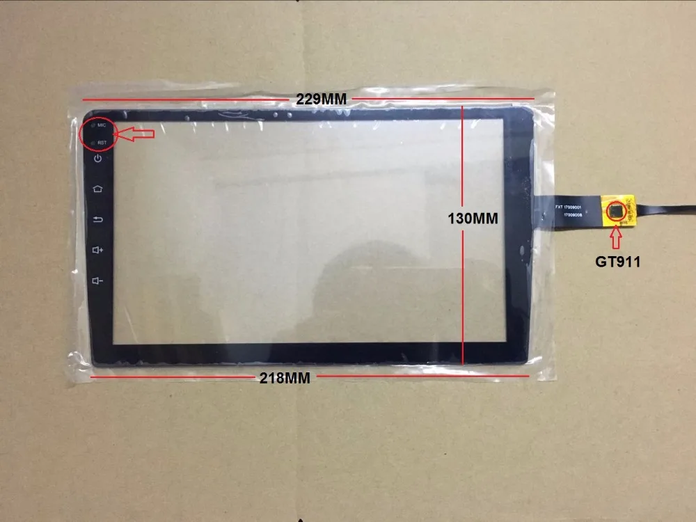 229*130 мм 9 дюймов емкостный сенсорный экран IC: GT911 6pin для автомобиля android навигационная сенсорная панель