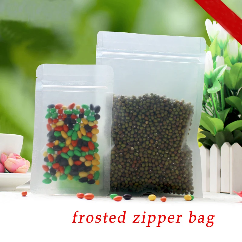100pcs/lot 13*20cm*200micron Matt Candy Zip Lock Pouch Plastic