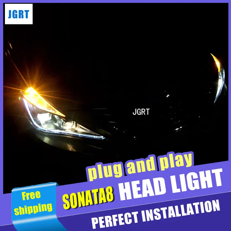 Стайлинга автомобилей для Hyundai Соната светодиодные фары Ассамблеи голова лампы sonata8 2011-2014 глаза Ангела Сид DRL H7 с HID комплект 2шт. Стайлинга автомобилей для Hyundai Соната светодиодные фары Ассамблеи голова лампы sonata8 2011-2014 глаза Ангела Сид DRL H7 с HID комплект 2шт.