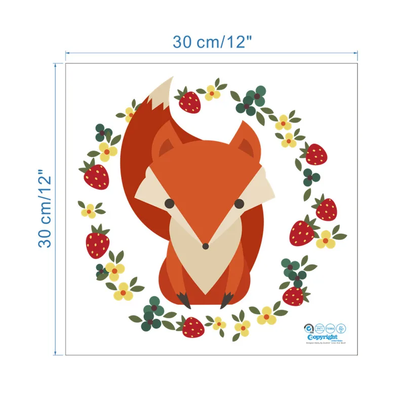 Лесные животные белка, лиса наклейки стены в детской комнате холодильник для домашнего интерьера цветок стены таблички рождественские украшения для дома