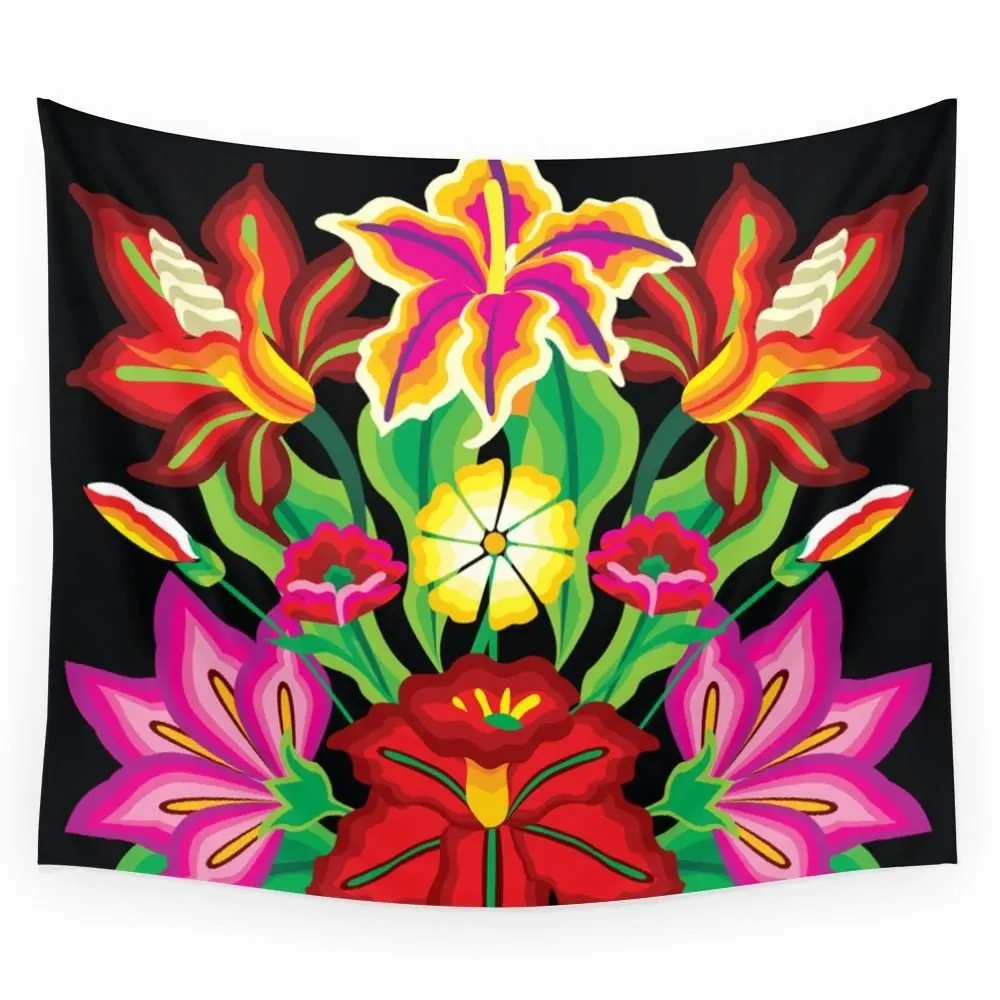 

Mexican Exotic Flowers Wall Tapestry Wedding Party Gift Bedspread Beach Towel Yoga Picnic Mat