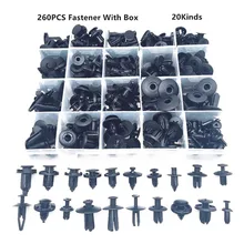 260 pcs Universal Car Mista Bumper Fender Parafuso Clipe Prendedor de Plástico Com Box Set Para Todos Os Auto Rebite