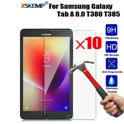 Xskemp 10 шт./лот 9 H закаленное Стекло для Samsung Galaxy Tab 8.0 T380 T385 2017 HD Экран протектор Планшеты детская безопасность защитный Плёнки