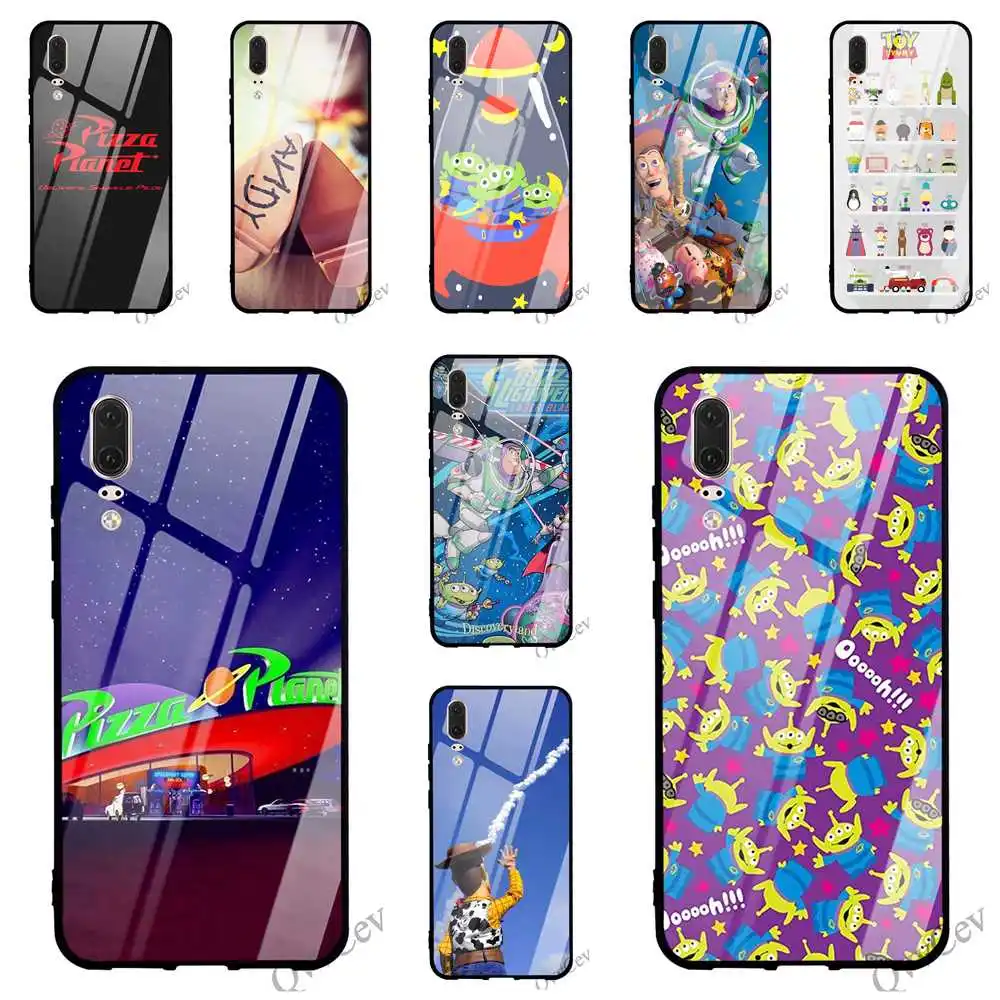 

Hybrid Toy Story Pizza Planet Glass Phone Cover for Huawei Honor 7A Pro Case 10 9 Y6 Y9 P10 Lite P20 P Smart Mate 20 Back