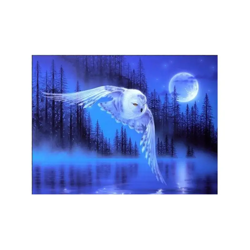 

5D DIY Diamond Embroidery Painting of White Owl Handmade Wall Decoration Cross Stitch Printing Craft Kits without Frame