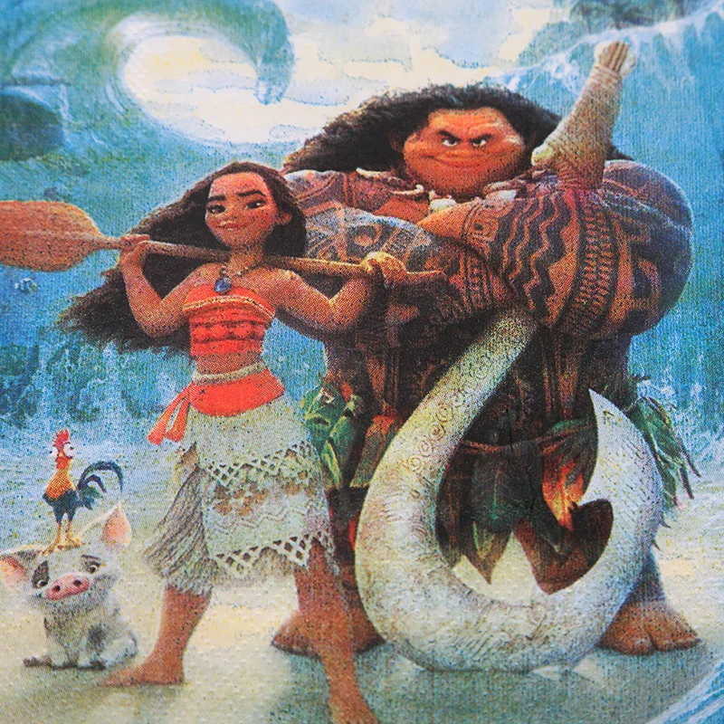 20 шт./лот Moana бумажные салфетки тема вечерние Happy предметы для украшения дня рождения детский день рождения, мероприятие, вечеринка Decration салфетку питания