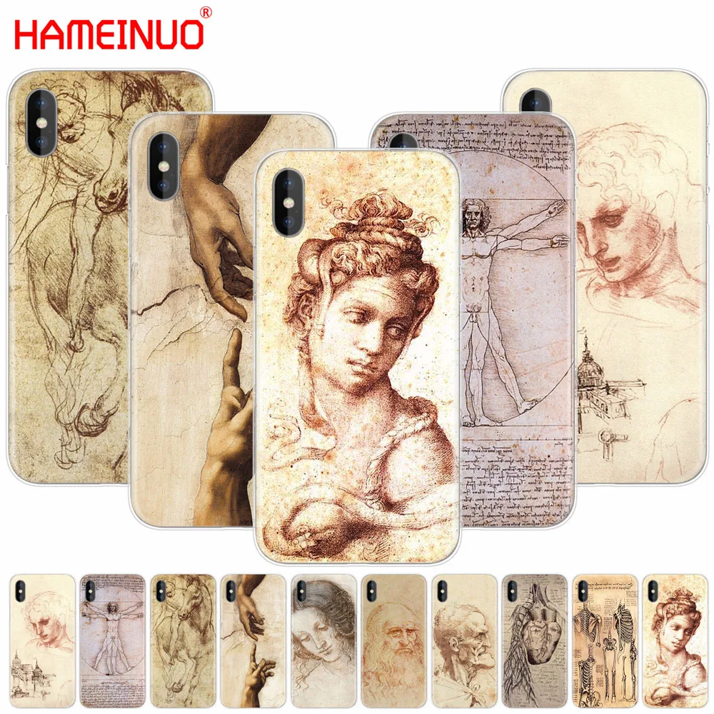 

HAMEINUO Italy leonardo da vinci art cell phone Cover case for iphone X 8 7 6 4 4s 5 5s SE 5c 6s plus