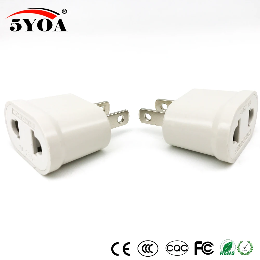 Travel Power Plug Adapter Charger Converter 5YOA US USA EU EURO Europe plug adapter ac adapter power plug connector