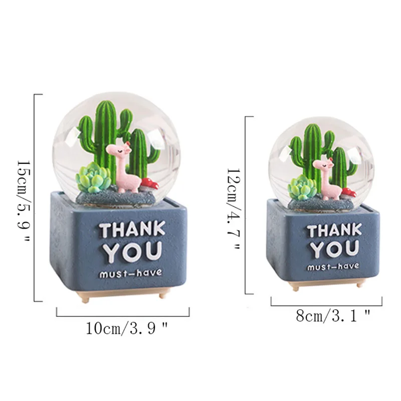 В скандинавском стиле свежий кактус с огнями дрейфующий Снежный, хрустальный шар Жираф музыкальная шкатулка креативный водный поло музыкальная шкатулка подарки на день рождения